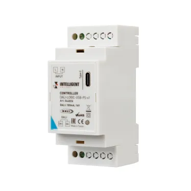 Контроллер INTELLIGENT ARLIGHT DALI-LOGIC-USB-PS-x1 (BUS/230V) (IARL, IP20 пластик, 2 года)
