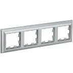                  BRITE Рамка 4 поста РУ-4-Бр алюминий/алюминий IEK
               