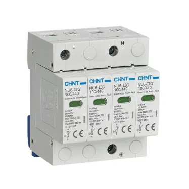 Ограничитель имп. перенапр. NU6-IIG 4Р In-15kA Uc-440B Im-40kA (R) | 252574 | CHINT
