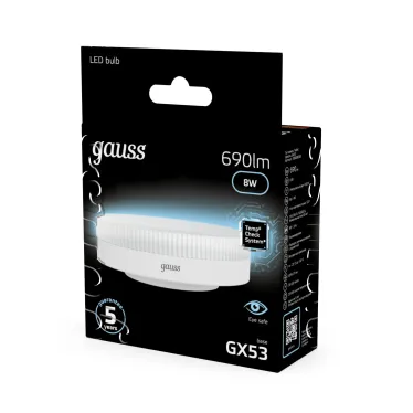 Лампа светодиодная LED 8 Вт 690 лм 4100К таблетка нейтральный GX53 AC 220В Black Gauss