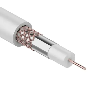 Кабель RG-59U+Cu, (64%), 75 Ом, 100м., белый | 01-2641 | REXANT