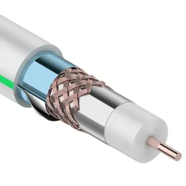 Кабель RG-6U+CU, (75%), 75 Ом, 100м., белый, (тройной экран), "MASTER" | 01-2241 | REXANT