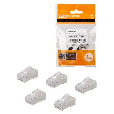 Разъем RJ-45 FTP для кабеля кат. 5Е, 8P8C (5 шт), | SQ0561-0025 | TDM