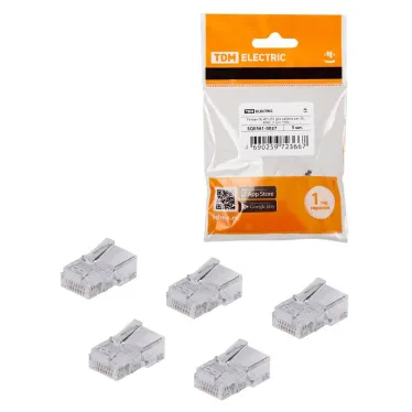 Разъем RJ-45 UTP для кабеля кат. 5Е, 8P8C (5 шт), | SQ0561-0027 | TDM