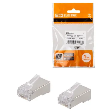 Разъем RJ-45 FTP для кабеля кат. 5Е, 8P8C (2 шт), | SQ0561-0026 | TDM