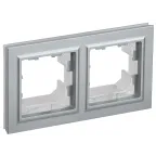                 BRITE Рамка 2 поста IP44 РУ-2-БрА-44 алюминий
               