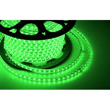 Лента LED герметичная в силиконовой оболочке 220В 13х8мм IP65 SMD 5050 60 диодов/метр зеленый (бухта 50м)