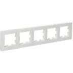                  BRITE Рамка 5 постов РУ-5-Бр белый рифленый IEK
               