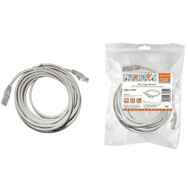 Патч-корд народный U/UTP Cat 5e 4PR 24AWG PVC, литой 3 м, серый | SQ0115-0005 | TDM