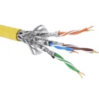 Кабель витая пара кат. 7 экранированный, F/FTP, 4 пары, нг(А)-LSLTx, цвет внешней оболочки желтый, катушка 500 м | RN7FFK03YL | DKC