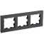 BRITE Рамка 3 поста РУ-3-2-Бр стекло черный матовый IEK