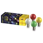                  LIGHTING Набор ламп светодиодных декоративных G45 шар 1Вт 230В MIX E27 10 шт IEK
               