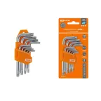                  Набор ключей "TORX" с отверстием 9 шт: Т10-Т50 (держатель в блистере), CR-V сталь "Алмаз" | SQ1021-0102 | TDM
               