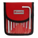 Набор ключей имбусовых TORX-TORX Tampered, 9 шт., T10-T50, CrV, короткие, сатин., чехол