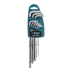                  Набор ключей имбусовых TORX-TT, 9 шт: T10-T50, экстра-длин., S2, сатинированные
               