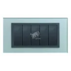                  Рамка с суппортом на 5 узких модулей, S82C, серебро - алюминий (стекло)
               