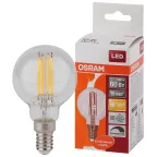 Лампа светодиодная LED 5Вт E14 CLB60D тепло-бел, Filament диммируемая,прозр.шар OSRAM