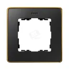                  Рамка 1 пост графит основание золото
               