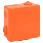 Коробка распаячная KOR-100-100-50-8g-OR-FR огнестойкая 100х100х50мм оранжевая с гермовводами 8 вх. IP54