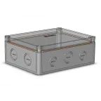                  Коробка 240х190х93 ПК поликорбанат серый цвет корпуса,крышка низкая,прозрачная,пластина МП1 | КР2803-721 | HEGEL
               