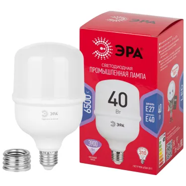 Лампа LED POWER T100-40W-6500-R E27/E40 R 40 Вт холодный белый свет колокол RED LINE ЭРА колокол RED LINE ЭРА