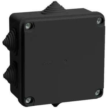 Коробка расп. КМ41233 100х100х50мм IP44 6 вв. черная | UKO11-100-100-050-K02-44 | IEK