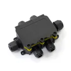 Распределительная коробка с откидной крышкой 6-вводная IP68 ПА66 40А 450В d3,5-12 мм 131х95х37