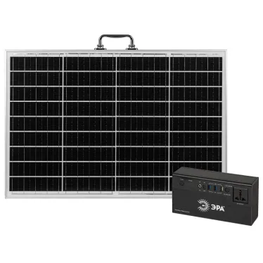 Портативная солнечная электростанция  ERAZS-01 (комплект), 200 Вт, 32400 мАч, Li-ion. Солнечная панель 50 Вт  | Б0062853 | ЭРА