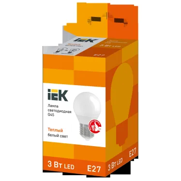 Лампа светодиодная G45 шар 3Вт 230В 3000К E27 IEK