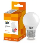                  Лампа светодиодная G45 шар 5Вт 230В 3000К E27 IEK
               