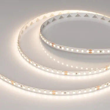 Лента светодиодная RT-A128-8mm 24V Warm3500 (10 W/m, IP20, 5m) (ARL, высокая эффективность 150 лм/Вт, 128 LED/m)