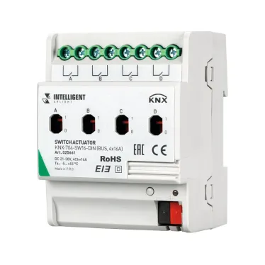 INTELLIGENT ARLIGHT Релейный модуль KNX-704-SW16-DIN (BUS, 4x16A) | 025661 | Arlight