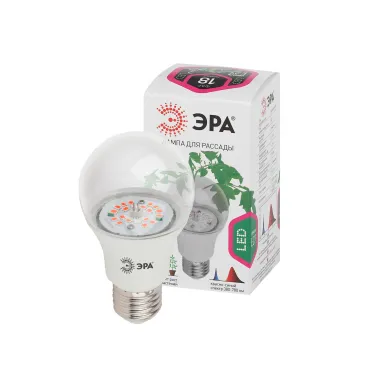 Лампа светодиодная лампа для рассады тип А60, 12 Вт, 220-240V FITO-12W-RB-E27-K