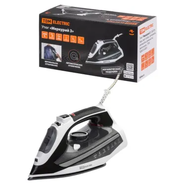 Утюг "Меркурий 3", 2600 Вт, кер., верт. отпар., антинакипь, антикапля, самоочистка, автоотключ., TDM | SQ4010-0003 | TDM