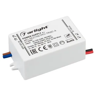 Блок питания ARJ-KE21700-PFC-TRIAC-A (15W, 700mA) (Arlight, IP44 Пластик, 5 лет) | 028281 | Arlight