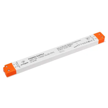 Блок питания ARV-SP-12060-SLIM-PFC (12V, 5A, 60W) (ARL, для светодиодных лент, IP20 пластик, 5 лет)