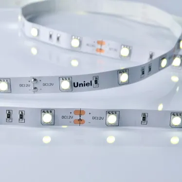 Лента светодиодная холодный белый свет 6500K ULS-M22-5050-30LED/m-10mm-IP20-DC12V-7,2W/m-5M-6500K PROFI | UL-00004368 | Uniel