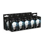 Лампа светодиодная LED 7 Вт 550 лм 4100К шар P45 нейтральный E27 AC 220В шаговое диммирование выключателем Black Gauss