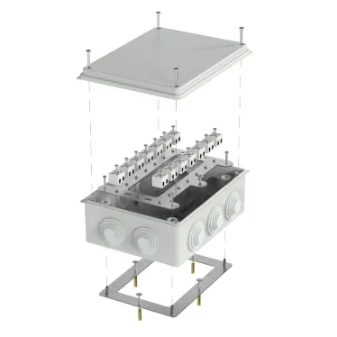 Коробка огнестойкая для кабель-канала 40-0460-FR6.0-10 Е15-Е120 RAL1001 85х85х45 (44 шт/кор)