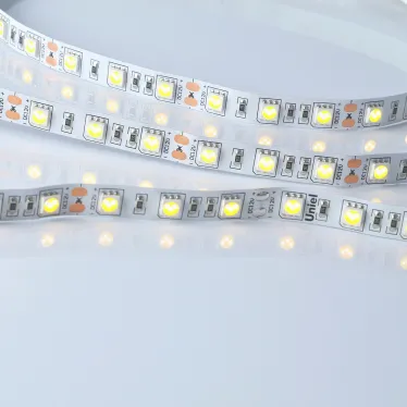 Лента гибкая светодиодная на самоклеящейся основе. ULS-M25-5050-60LED/m-10мм-IP20-DC12V-14,4W/m-5м-3000K PROFI Катушка 5м. в герметичной упаковке. Теплый (3000К).