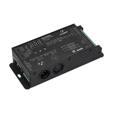Декодер SMART-K15-DMX (12-36V, 4x8A) (ARL, IP20 Металл, 5 лет)