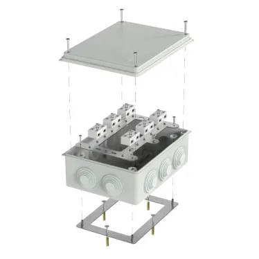 Коробка огнестойкая для кабель-канала 40-0460-FR6.0-6 Е15-Е120 RAL1001 85х85х45 (44 шт/кор)