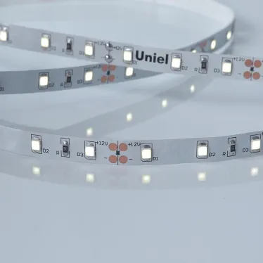 Лента светодиодная холодный белый свет 6500K ULS-M11-2835-60LED/m-8mm-IP20-DC12V-4,8W/m-5M-6500K PROFI| UL-00004356 | Uniel