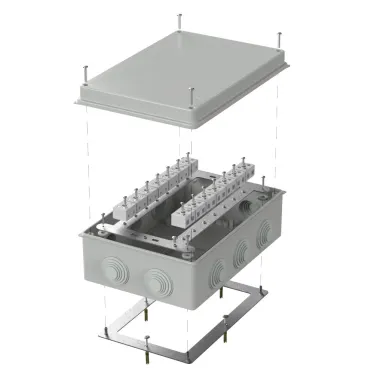 Коробка огнестойкая для кабель-канала 40-0460-FR2.5-10 Е15-Е120 RAL9005 85х85х45 (44 шт/кор)