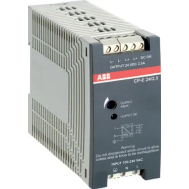 Блок питания CP-E 24/2.5 (регулир. вых. напряж) 90-265В AC / 120-370В DC, выход 24В DC /2.5A | 1SVR427032R0000 | ABB
