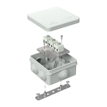 Коробка огнестойкая для о/п двухкомпонентная 60-0300-FR10.0-8 Е15-Е120 RAL7035 100х100х50 (14 шт/кор)