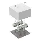 Коробка огнестойкая для кабель-канала 40-0460-FR2.5-12 Е15-Е60 (латунь) 85х85х45 IP42 12p, 2.5 мм.кв.| 40-0460-FR2.5-12-Е60 | Промрукав