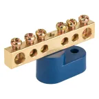                  Шина "N" нулевая 6х9мм 6/1 (6 групп/крепеж по центру) с одним угловым изолятором (10 шт/уп)
               