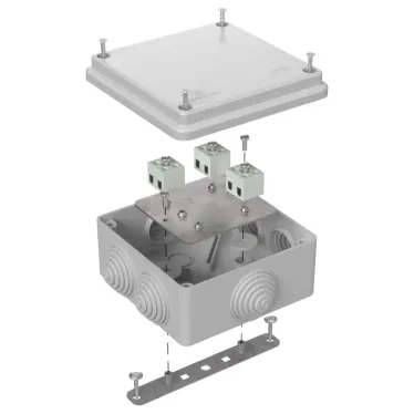 Коробка огнестойкая для о/п двухкомпонентная 60-0300-FR6.0-8 Е15-Е120 RAL9005 100х100х50 (14 шт/кор)