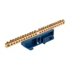 Шина "N" нулевая 6х9мм 24/1 (24 группы/крепеж по центру) с изолятором на DIN-рейку (20 шт/уп)